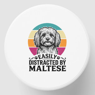 Easily Distracted By Maltese Vintage Dog Design_1 Mini Candle Favors