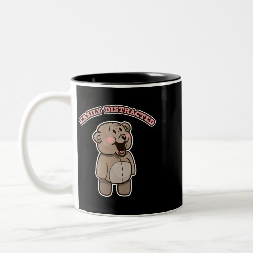 Easily Distracted By Mandolin Player Funny Cute Be Two_Tone Coffee Mug