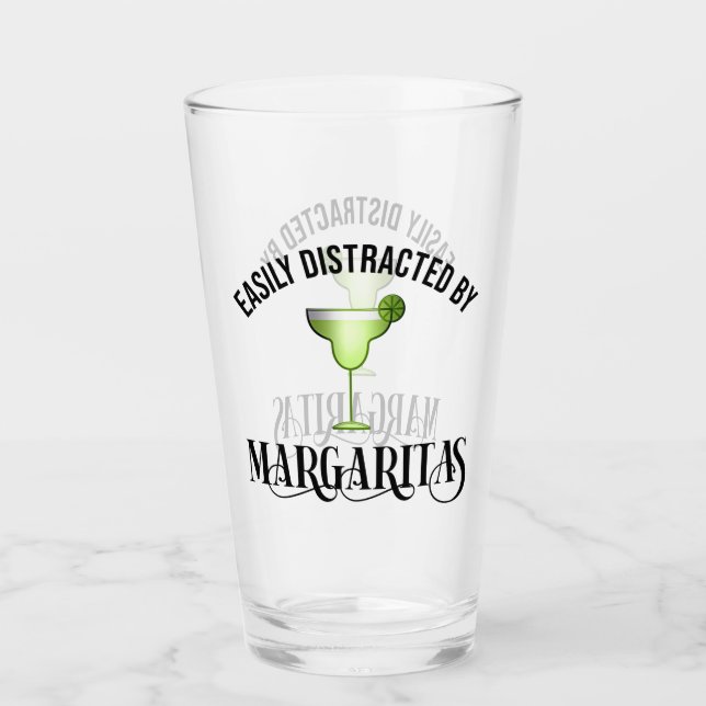 Easily Distracted By Margaritas Glass (Front)