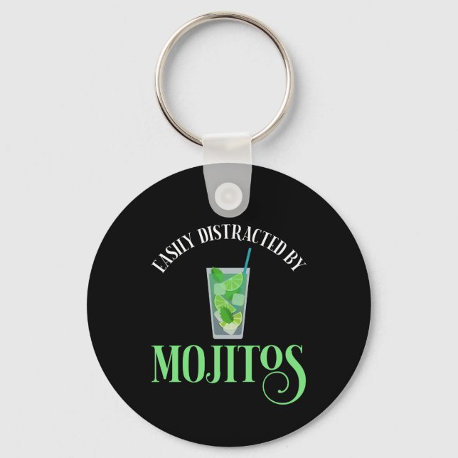 Easily Distracted By Mojitos Keychain (Front)