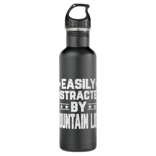 Easily Distracted By Mountain Lion Cougar Mountain Stainless Steel Water Bottle