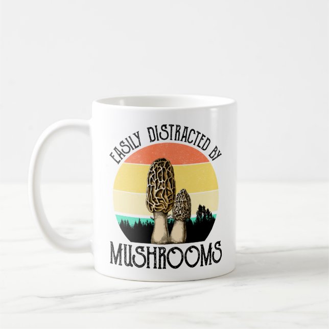Easily Distracted By Mushrooms (Morel) Coffee Mug (Left)