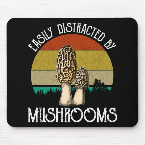 Easily Distracted By Mushrooms Morel Mouse Pad