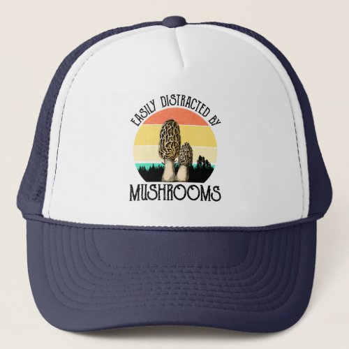Easily Distracted By Mushrooms Morel Trucker Hat