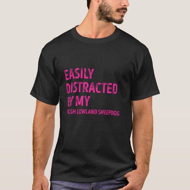 Easily Distracted by my Polish Lowland Sheepdog Fu T-Shirt (Front)