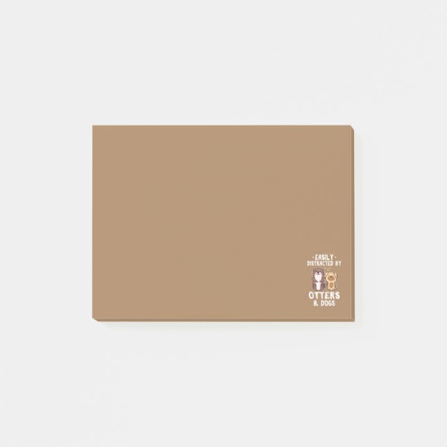 Easily Distracted By Otters and Dogs Funny Cute An Post-it Notes (Front)