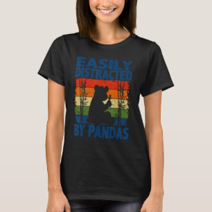 Easily Distracted By Pandas Cute Animal  Retro 5 T-Shirt