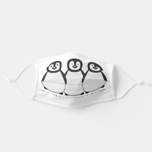 Easily Distracted by Penguins Adult Cloth Face Mask (Front, Unfolded)