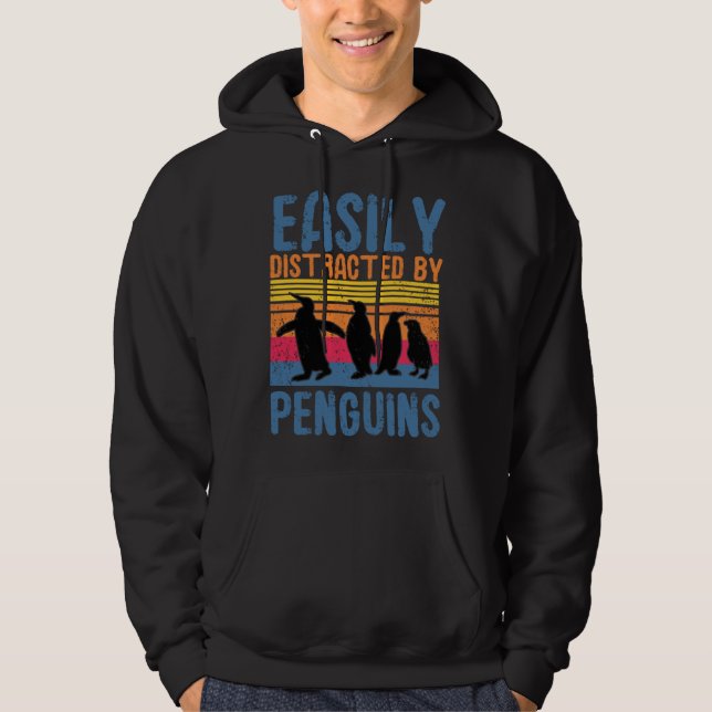 Easily Distracted By Penguins  Bird Cute Animal Hoodie (Front)