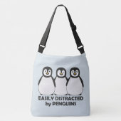 Easily Distracted by Penguins Crossbody Bag (Front)