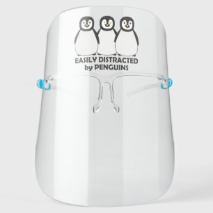 Easily Distracted by Penguins Face Shield