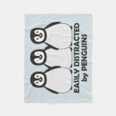 Easily Distracted by Penguins Fleece Blanket (Front)