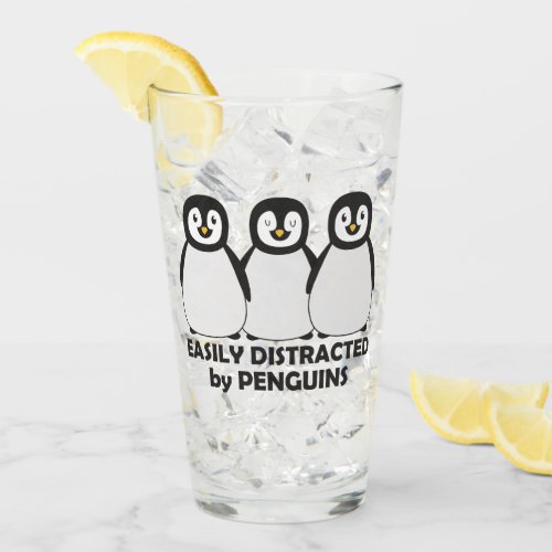 Easily Distracted by Penguins Glass