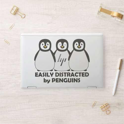 Easily Distracted by Penguins HP Laptop Skin