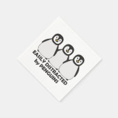 Easily Distracted by Penguins Napkins (Corner)