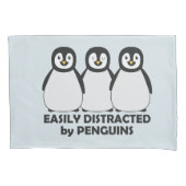 Easily Distracted by Penguins Pillow Case (Front)