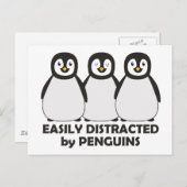 Easily Distracted by Penguins Postcard (Front/Back)