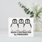 Easily Distracted by Penguins Postcard (Standing Front)