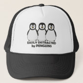 Easily Distracted by Penguins Trucker Hat (Front)