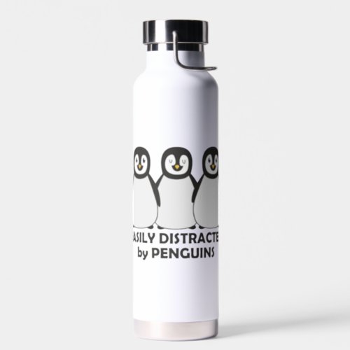 Easily Distracted by Penguins Water Bottle