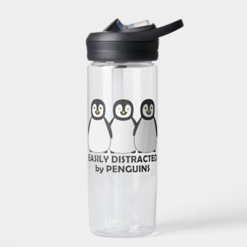 Easily Distracted by Penguins  Water Bottle