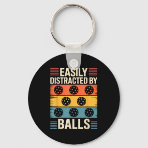 Easily distracted by pickleball keychain
