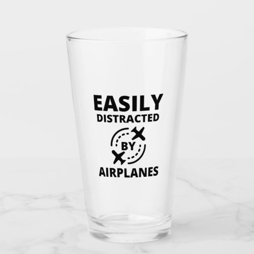 Easily distracted by planes funny pilot aviator glass