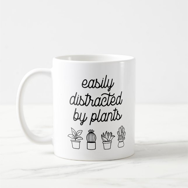 Easily distracted by plants coffee mug (Left)