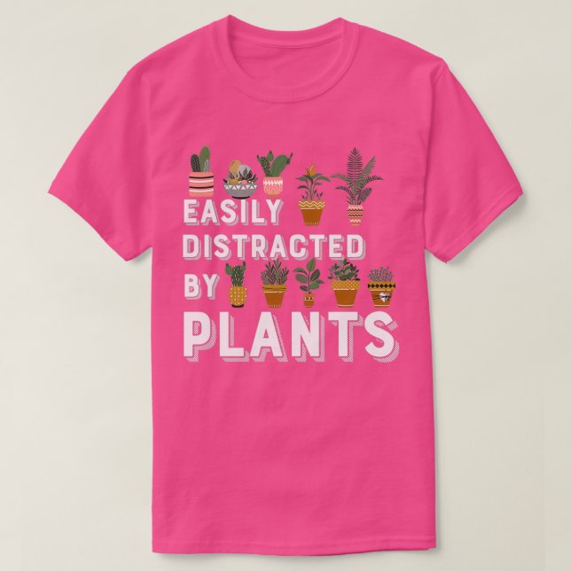 Easily Distracted By Plants Gardener Gardening Men T-Shirt (Design Front)