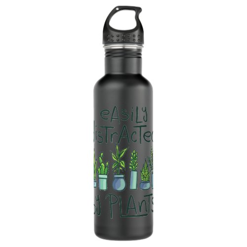 Easily Distracted By Plants Gardening Cute Gardene Stainless Steel Water Bottle