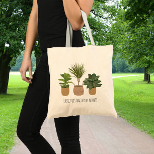 Easily Distracted by Plants Green Botanical Tote Bag