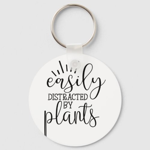 easily distracted by plants keychain