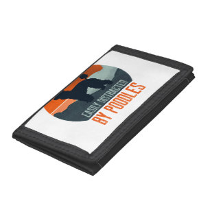 Easily Distracted By Poodles Dog Walking Tri-fold Wallet