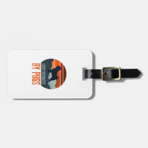 Easily Distracted By Pugs Dog Walking Luggage Tag