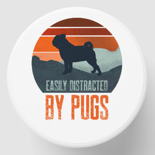 Easily Distracted By Pugs Dog Walking Mini Candle Favors