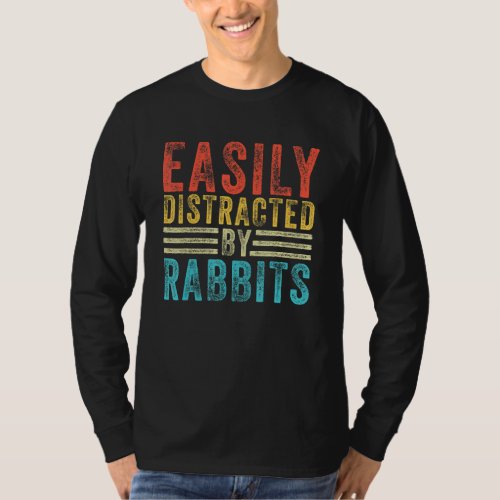 Easily Distracted By Rabbits  Bunnie   Vintage T_Shirt