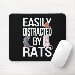 Easily Distracted By Rats Rat Mom Rat Dad Funny Ra Mouse Pad