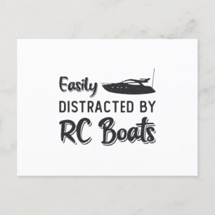 Easily Distracted By RC Boats Model Radio RC Boat Postcard