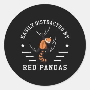 Easily Distracted By Red Pandas Wildlife Animal Pa Classic Round Sticker