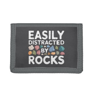 Easily Distracted By Rocks Tri-fold Wallet