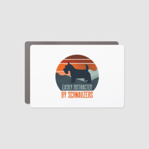 Easily Distracted By Schnauzers Dog Walking Car Magnet