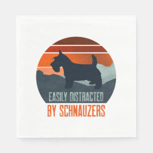 Easily Distracted By Schnauzers Dog Walking Napkins