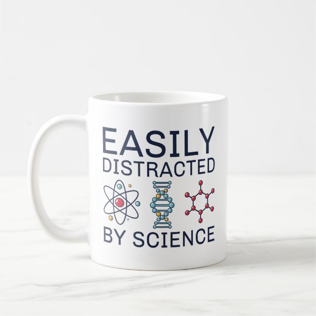 Easily Distracted By Science Coffee Mug (Left)