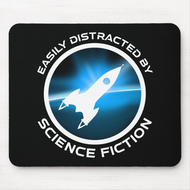 Easily Distracted By Science Fiction Mouse Pad (Front)