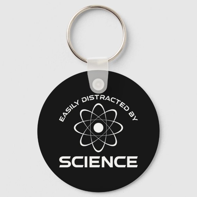 Easily Distracted By Science Keychain (Front)