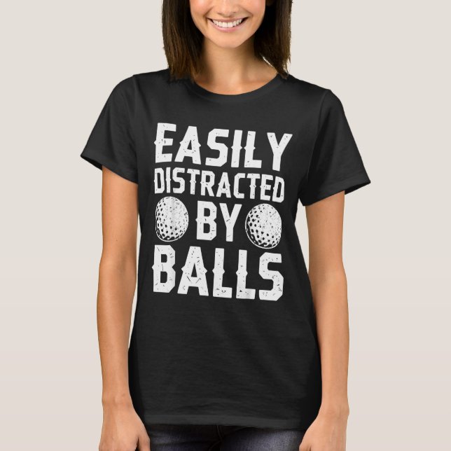 Easily Distracted By Shirt Funny Men Women Golf Lo (Front)