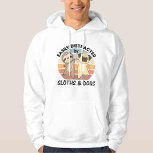 Easily Distracted By Sloths And Dogs Hoodie