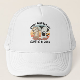 Easily Distracted By Sloths And Dogs Trucker Hat