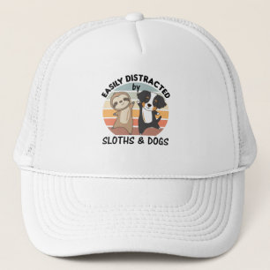 Easily Distracted By Sloths And Dogs Trucker Hat