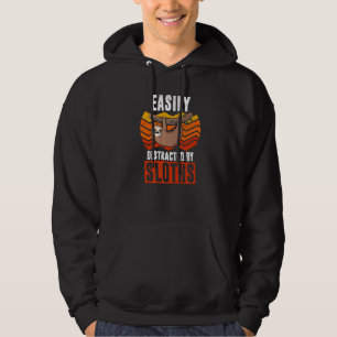 Easily Distracted By Sloths Funny Sloth   Cute Ani Hoodie